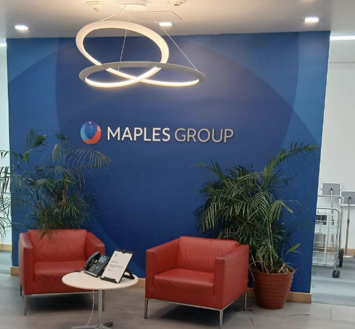 Maples Group reception desk area, Ritter House